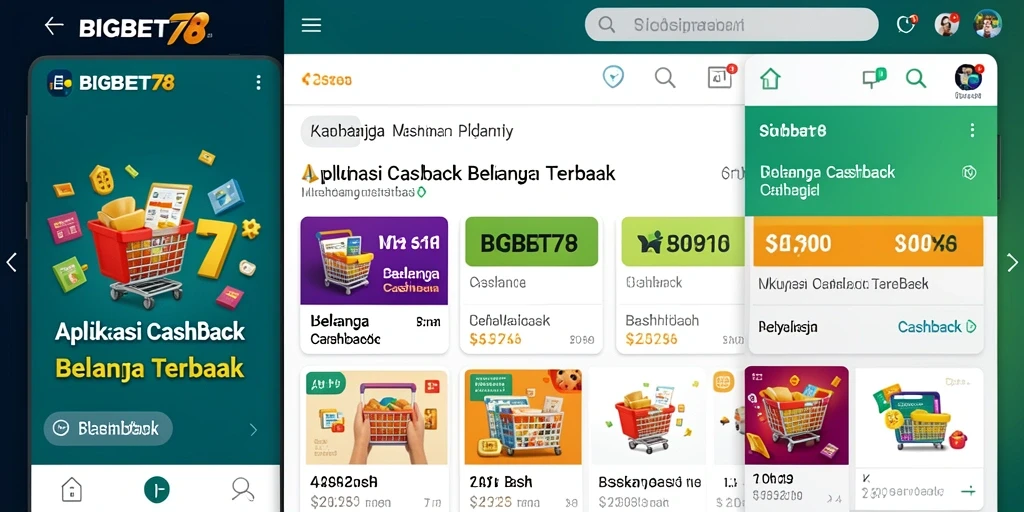 Tampilan antarmuka pengguna BIGBET78 dengan banyak penawaran cashback menarik.