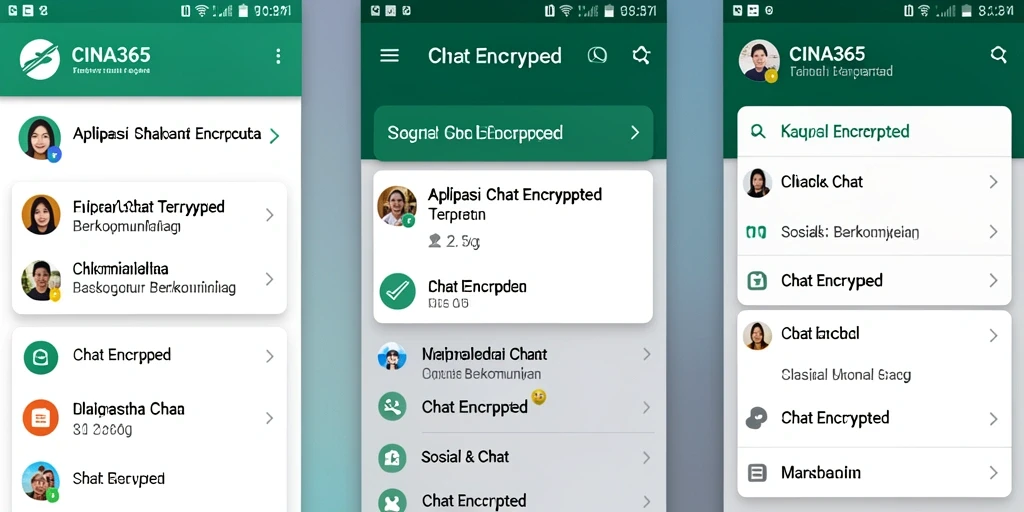 Tampilan utama CINA365 dengan fitur chat ter-enkripsi.