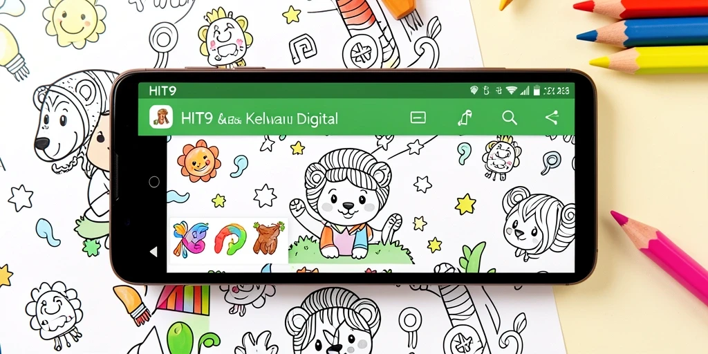 Tampilan antarmuka pengguna HIT9 yang cerah dan menarik untuk mewarnai.