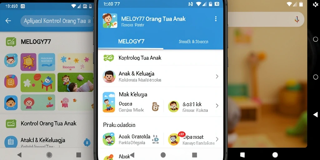 Antarmuka aplikasi MELODY77 untuk kontrol orang tua yang mudah digunakan.