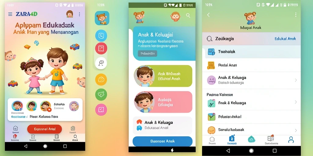 Antarmuka ZARA4D yang ramah anak dan interaktif.